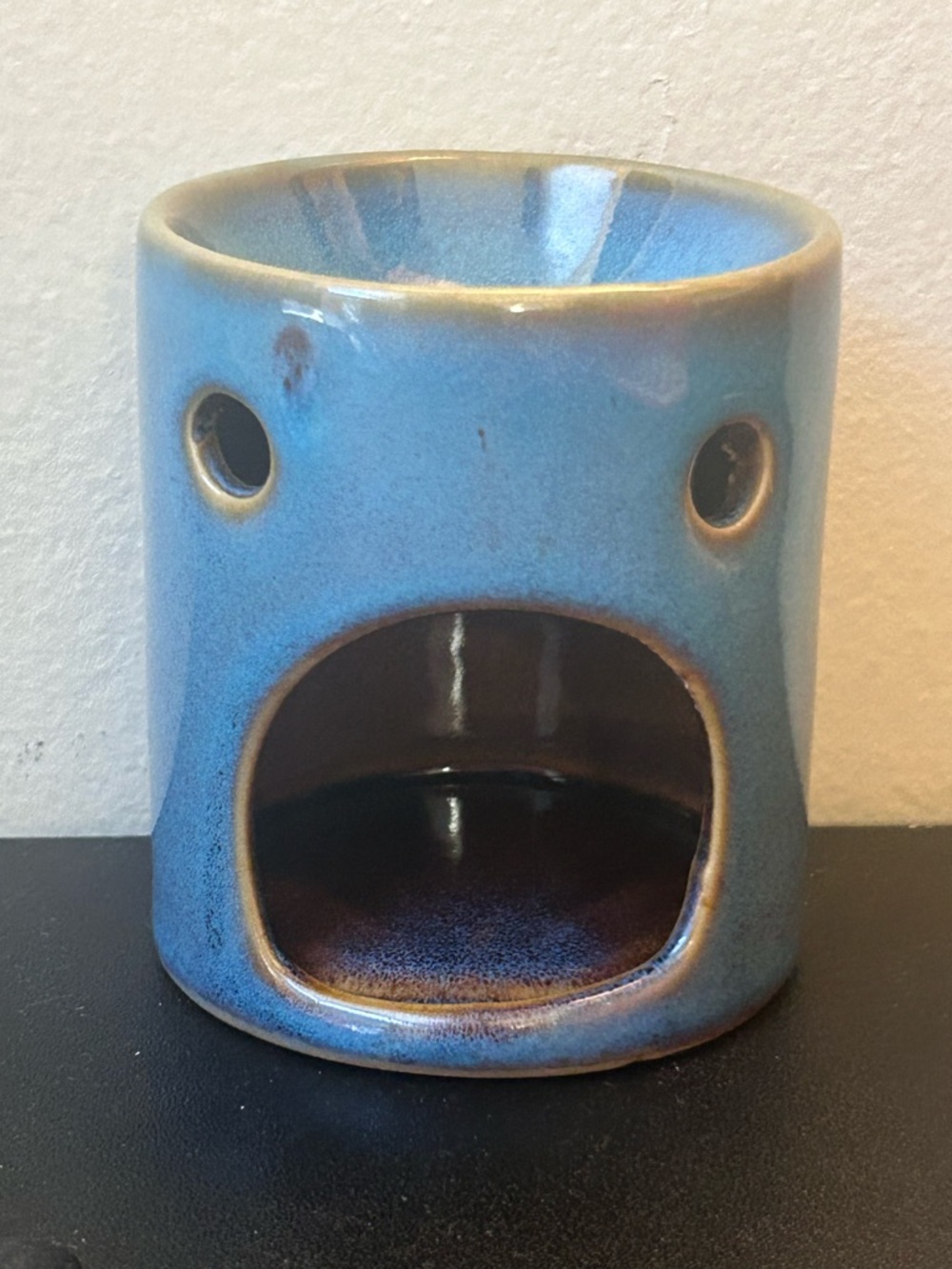 Ceramic Wax Warmer Melt Holder Tea Light Small Candle Essential Oil Blue Teal